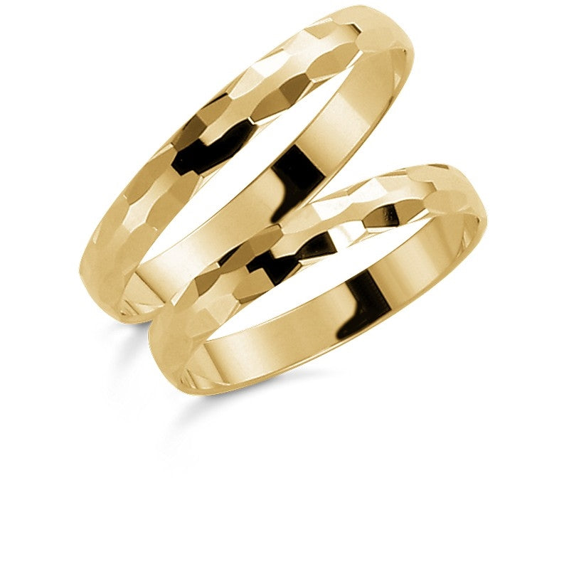 Unikke Aagaard vielsesringe i 9 eller 14 karat guld med grafisk mønster