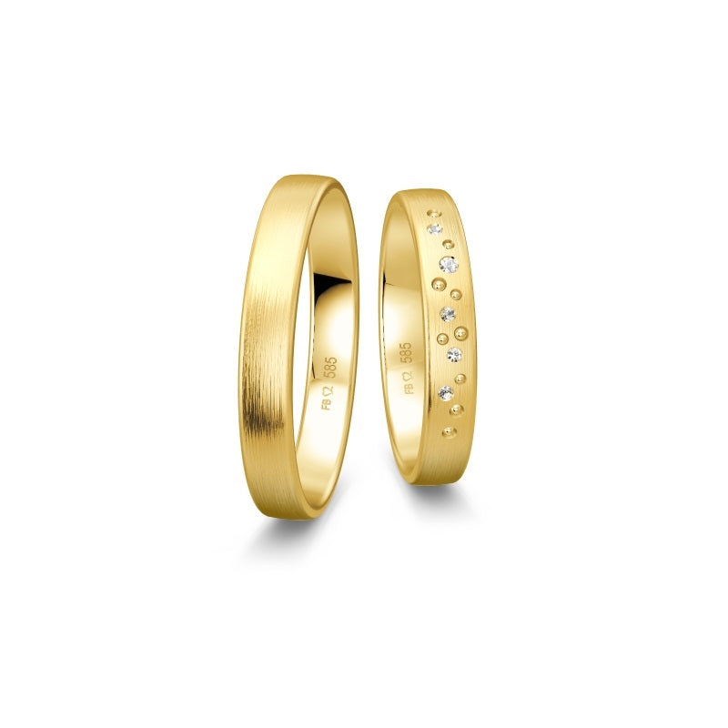 Eksklusiv Breuning vielsesringe i 8 eller 14 karat guld med 0,032 ct diamanter