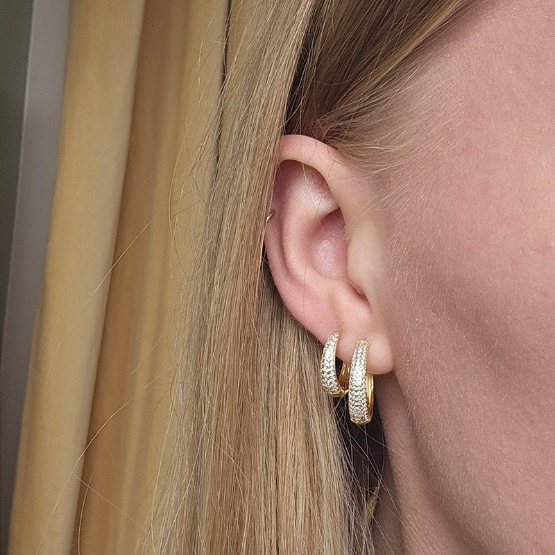 Aqua Dulce darling Emma Medium hoops i forgyldt sterlingsølv med zirkonia