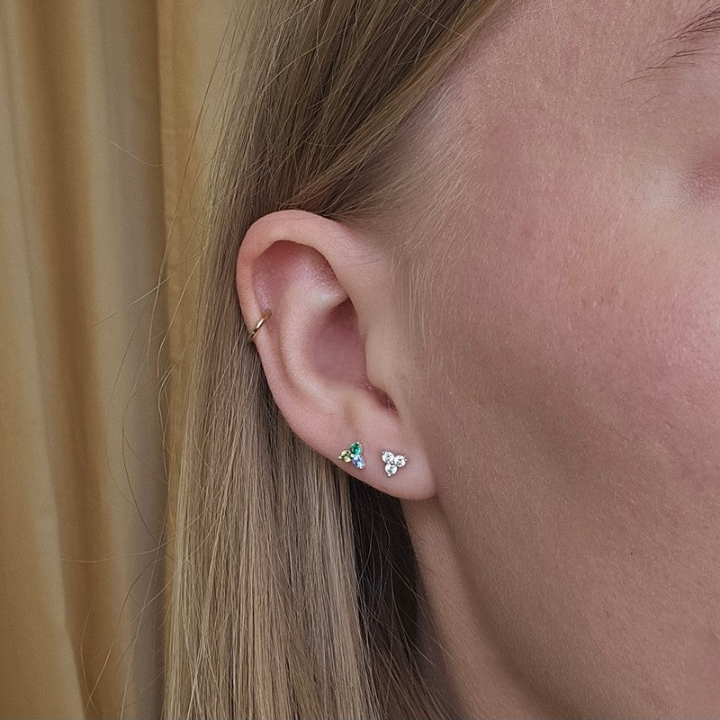 Aqua Dulce guldøreringe i forgyldt sølv med klare zirkonia