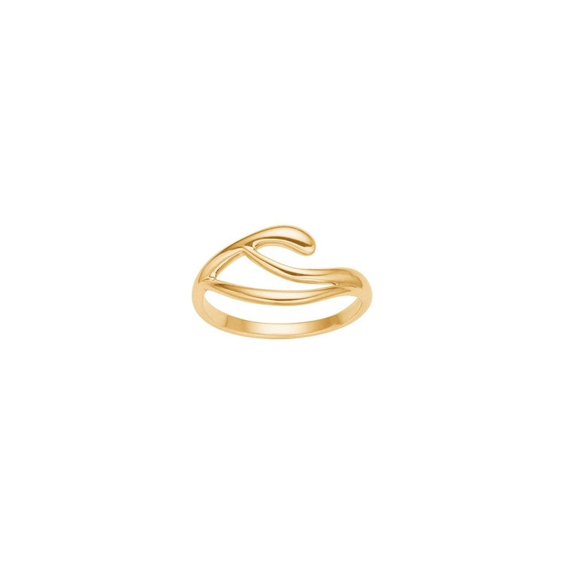 Aura52 ring fra Nordahl Andersen i 18 karat forgyldt sølv med åbent, organisk og bølgende design.