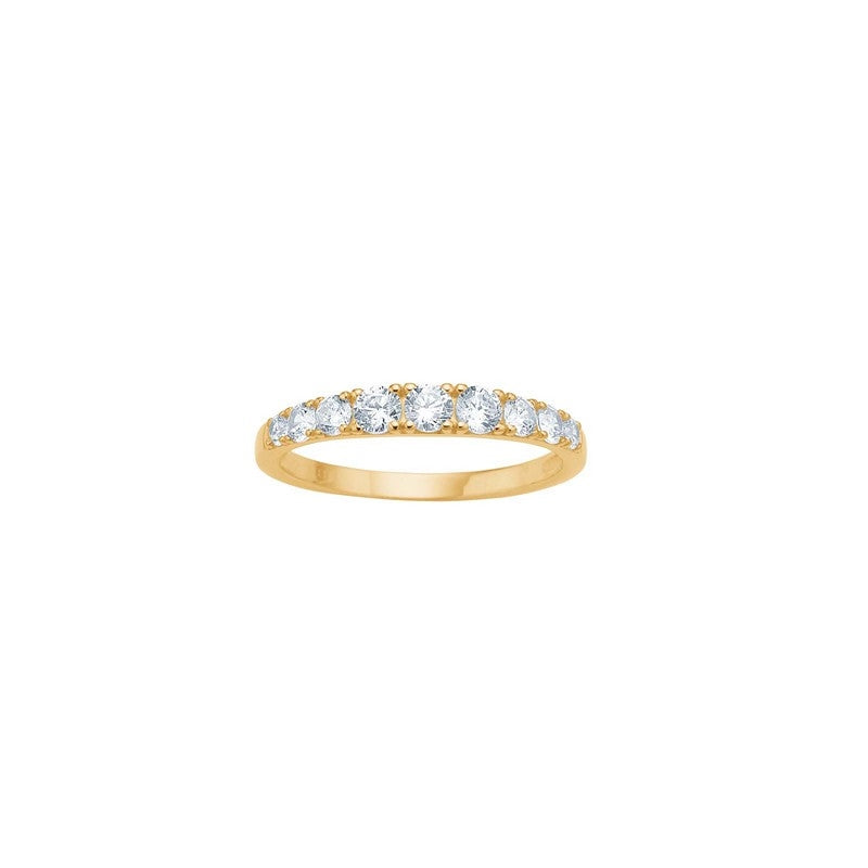 Siersbøl guldring i 8 karat med klare kubiske zirkonia sten – klassisk og elegant design.