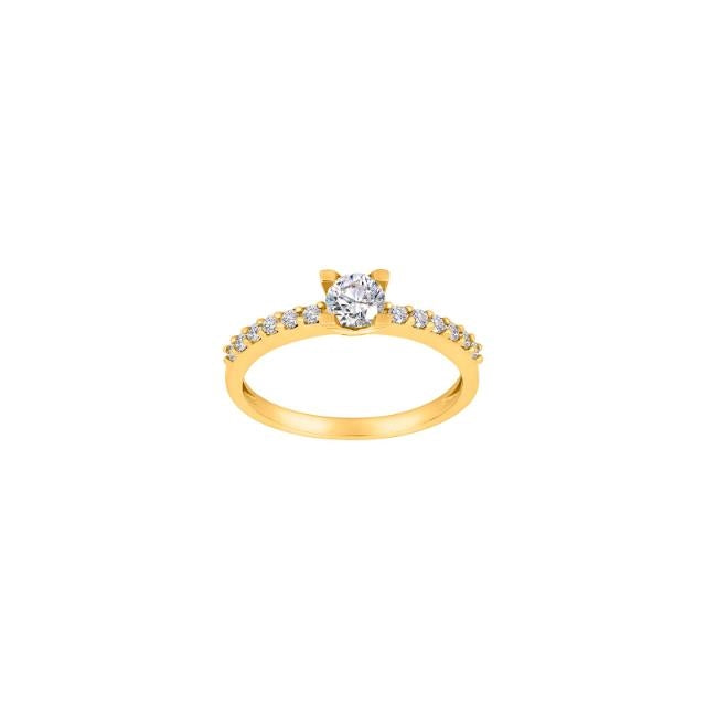 Guldring i 8 kt fra Siersbøl med zirkonia