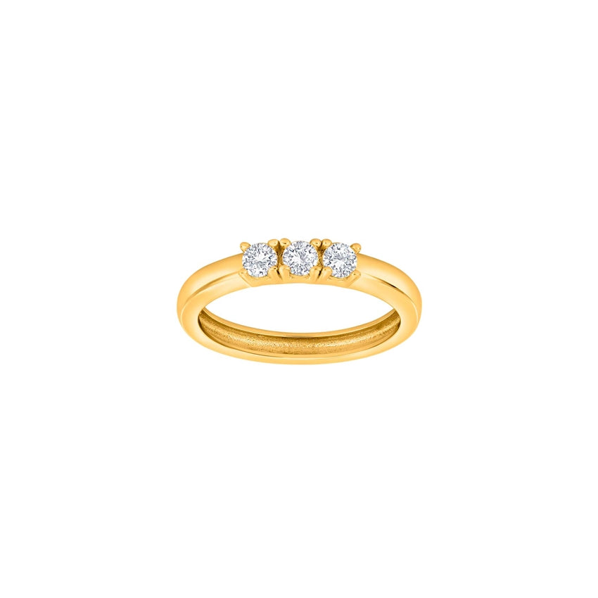 Obinor ring i 18 karat forgyldt sølv med 3 zirkonia – JoanliNor