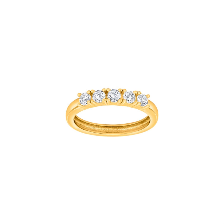 Obinor ring i 18 karat forgyldt sølv med 3 zirkonia – JoanliNor