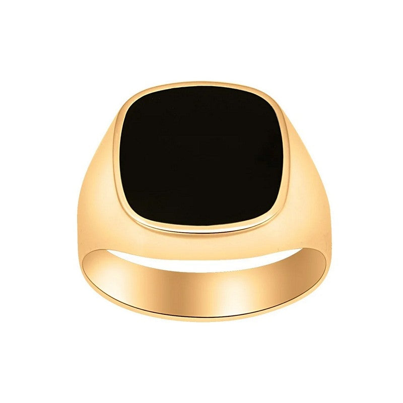 Son of Noa signetring fra Nordahl Andersen i 14 karat guld med firkantet sort onyx.