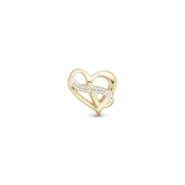 HEART WITH ETERNITY charm i forgyldt sølv med topaser fra Christina Jewelry & Watches