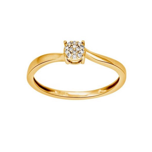 Siersbøl ring i 14 karat guld med 0,03 ct diamanter