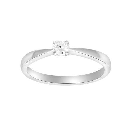 Siersbøl Heart prinsessering i 14 kt hvidguld med diamant (0,05–0,25 ct)
