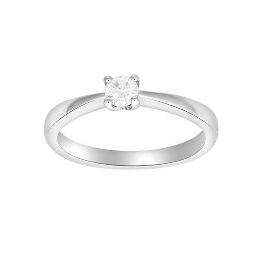 Siersbøl Heart prinsessering i 14 kt hvidguld med diamant (0,05–0,25 ct)