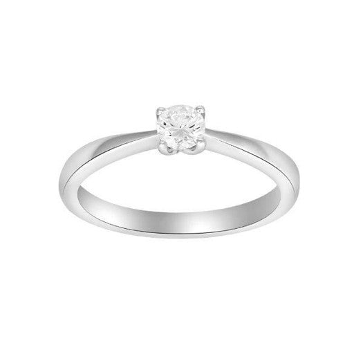 Siersbøl Heart prinsessering i 14 kt hvidguld med diamant (0,05–0,25 ct)
