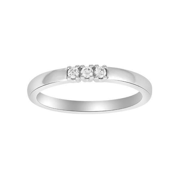 Siersbøl heart alliancering i 14 karat hvidguld med 3 diamanter á 0,03 ct