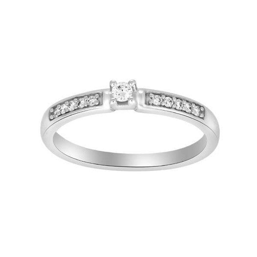 Smuk Siersbøl alliancering i 14 karat hvidguld med 0,13 ct diamanter