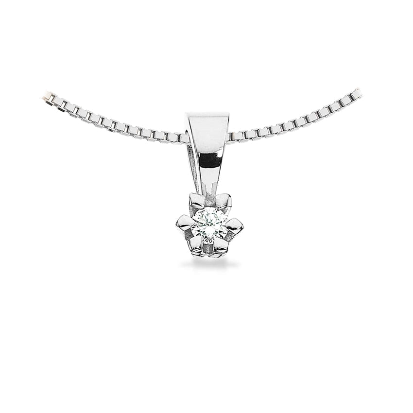 Victoria vedhæng i 14 kt hvidguld med diamant (0,05–0,50 ct) fra Scrouples