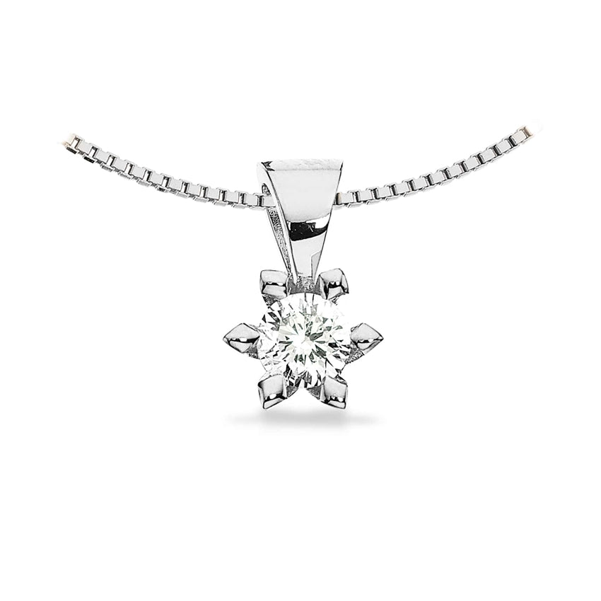 Victoria vedhæng i 14 kt hvidguld med diamant (0,05–0,50 ct) fra Scrouples