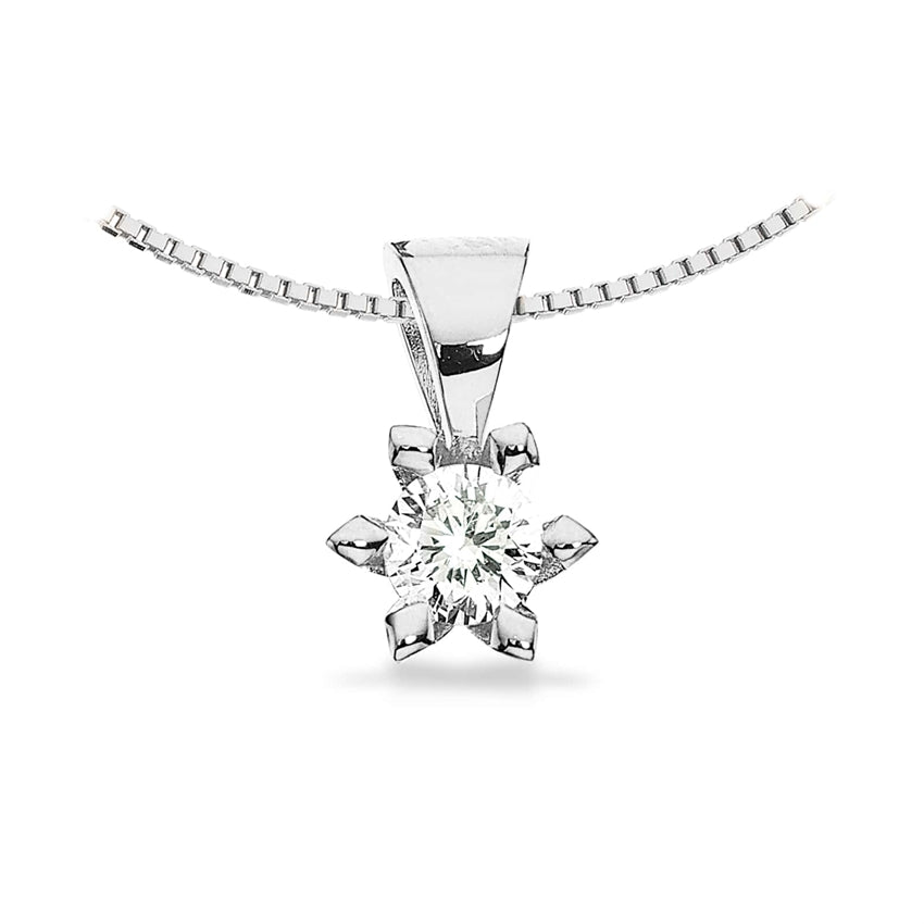 Victoria vedhæng i 14 kt hvidguld med diamant (0,05–0,50 ct) fra Scrouples