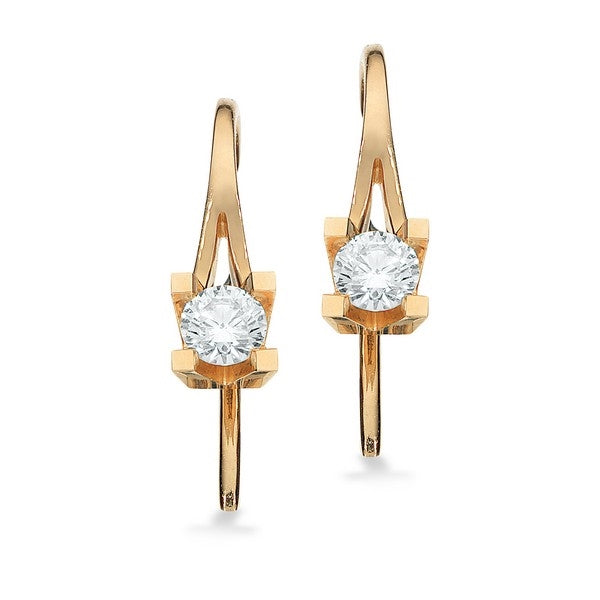 Kleopatra øreringe i 14 karat guld med diamanter (0,10–0,50 ct)
