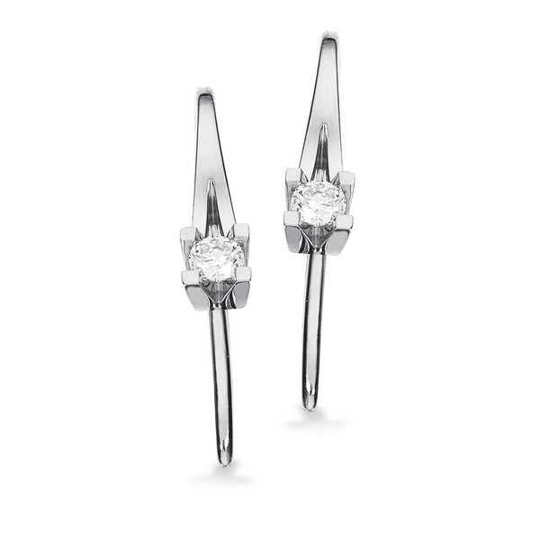 Kleopatra ørebøjler i 14 karat hvidguld med diamanter (0,10–0,50 ct)