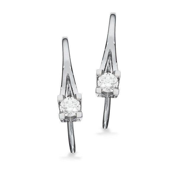 Kleopatra ørebøjler i 14 karat hvidguld med diamanter (0,10–0,50 ct)