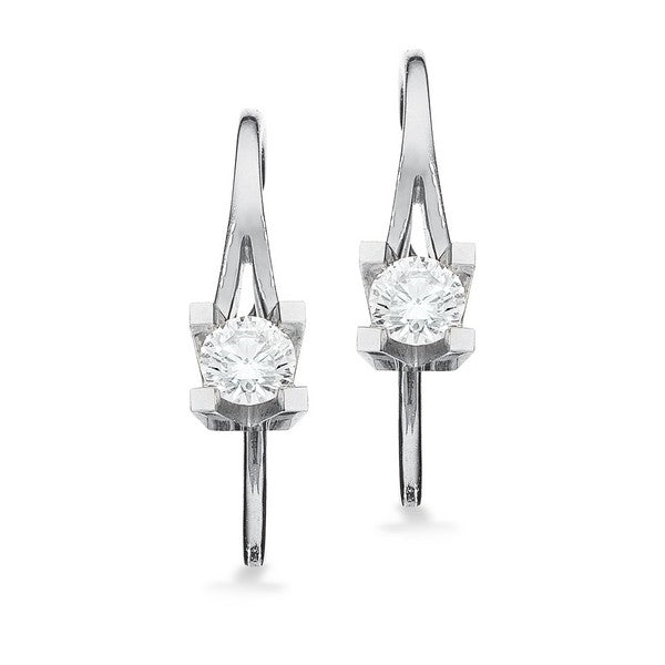 Kleopatra ørebøjler i 14 karat hvidguld med diamanter (0,10–0,50 ct)