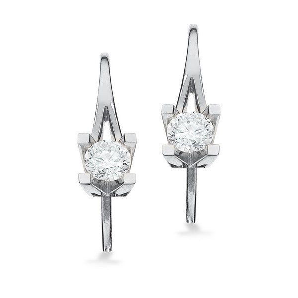 Kleopatra ørebøjler i 14 karat hvidguld med diamanter (0,10–0,50 ct)