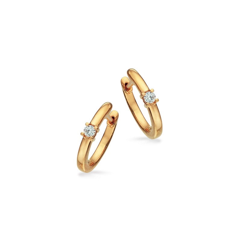 Kleopatra clip-creoler i 14 karat guld med diamant (0,07 eller 0,14 ct)