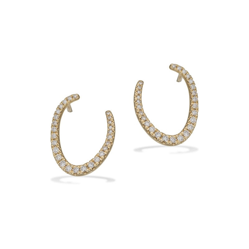 Dazzling øreringe fra Scrouples i 14 karat guld med 0,24 ct diamanter – halvmåneformede.