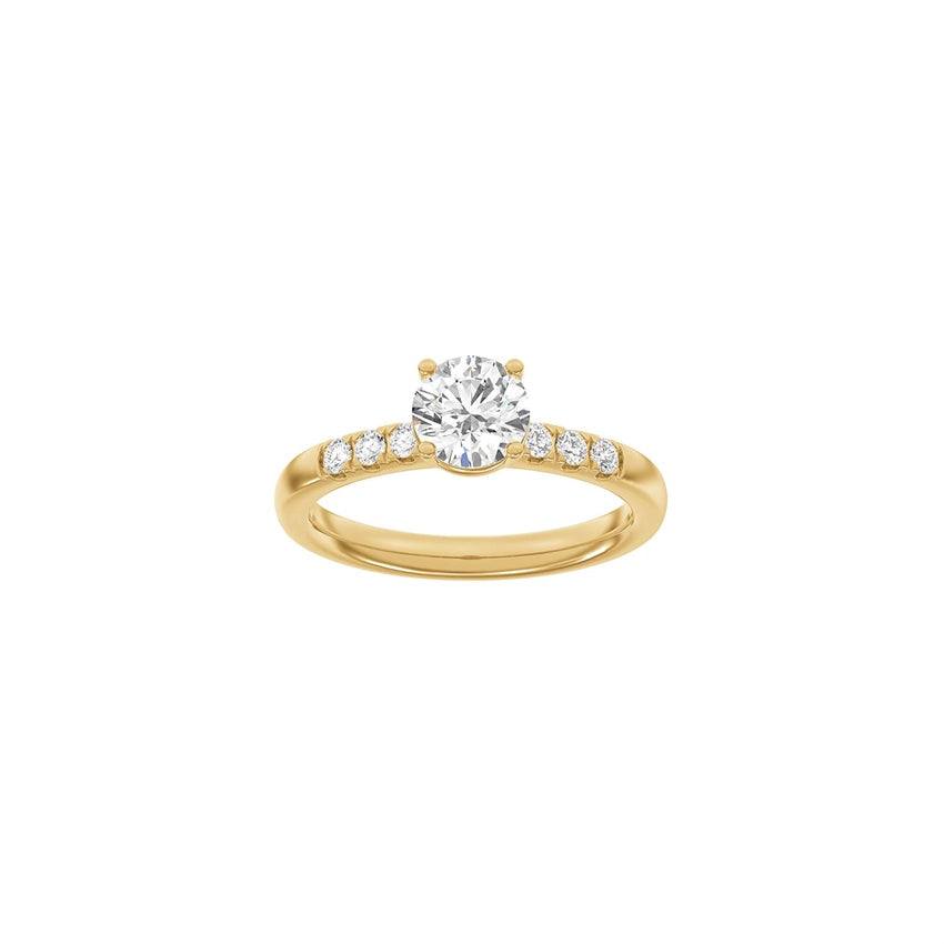 Siersbøl Luxury rund ring i 14 karat guld med 1,2 ct hvide lab-grown diamanter.