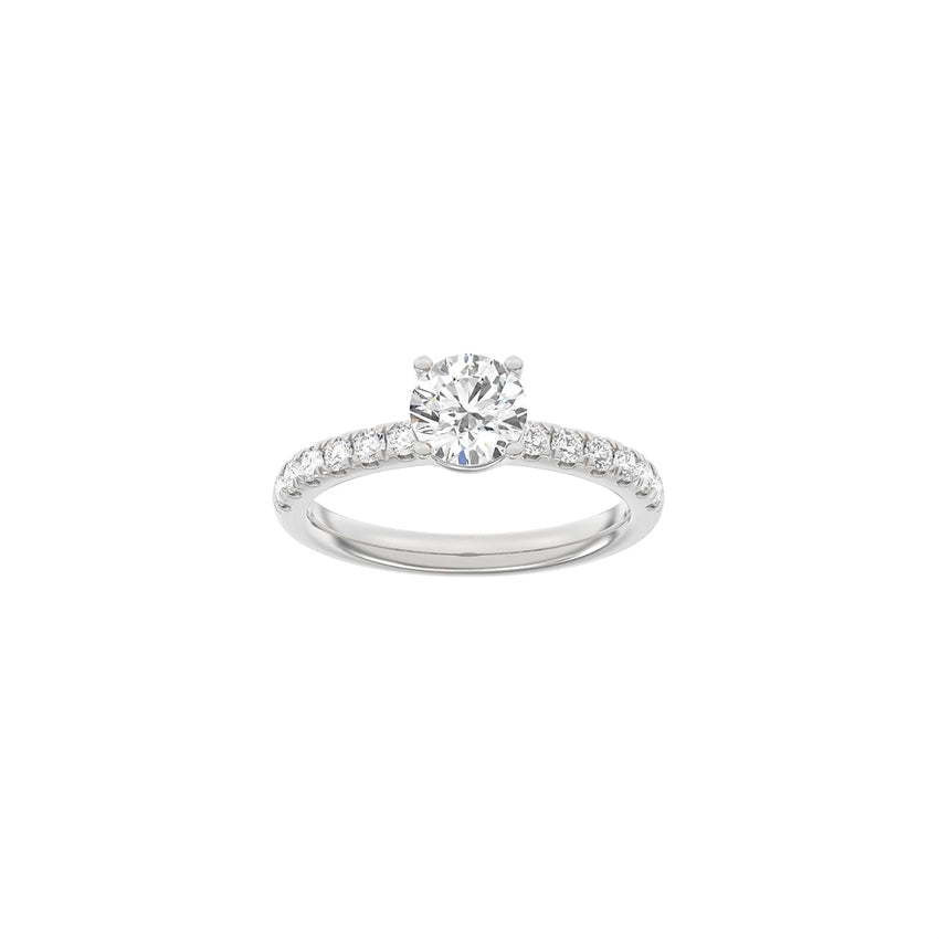Luxury rund ring i 14 karat hvidguld med 1,4 ct lab-grown diamanter fra Siersbøl.