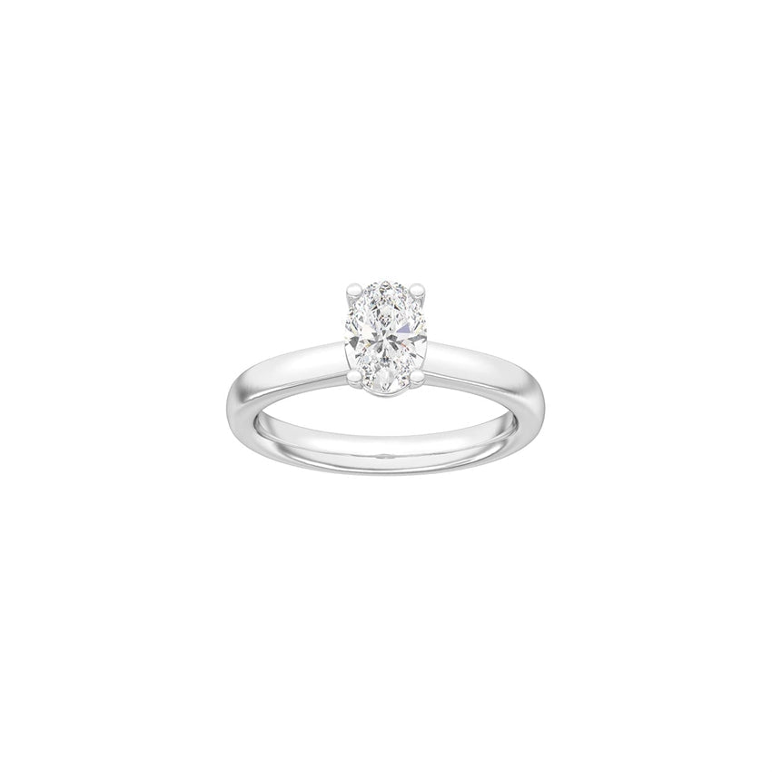 Classic oval ring fra Siersbøl Luxury i 14 karat rhodineret hvidguld med 1,0 ct ovalslebet lab-grown diamant.