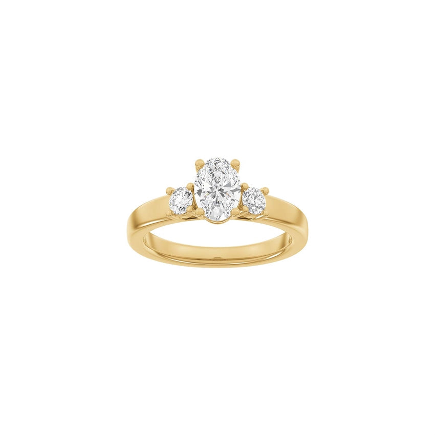 Siersbøl Luxury oval ring i 14 karat guld med 3 lab-grown diamanter i alt 1,33 ct.