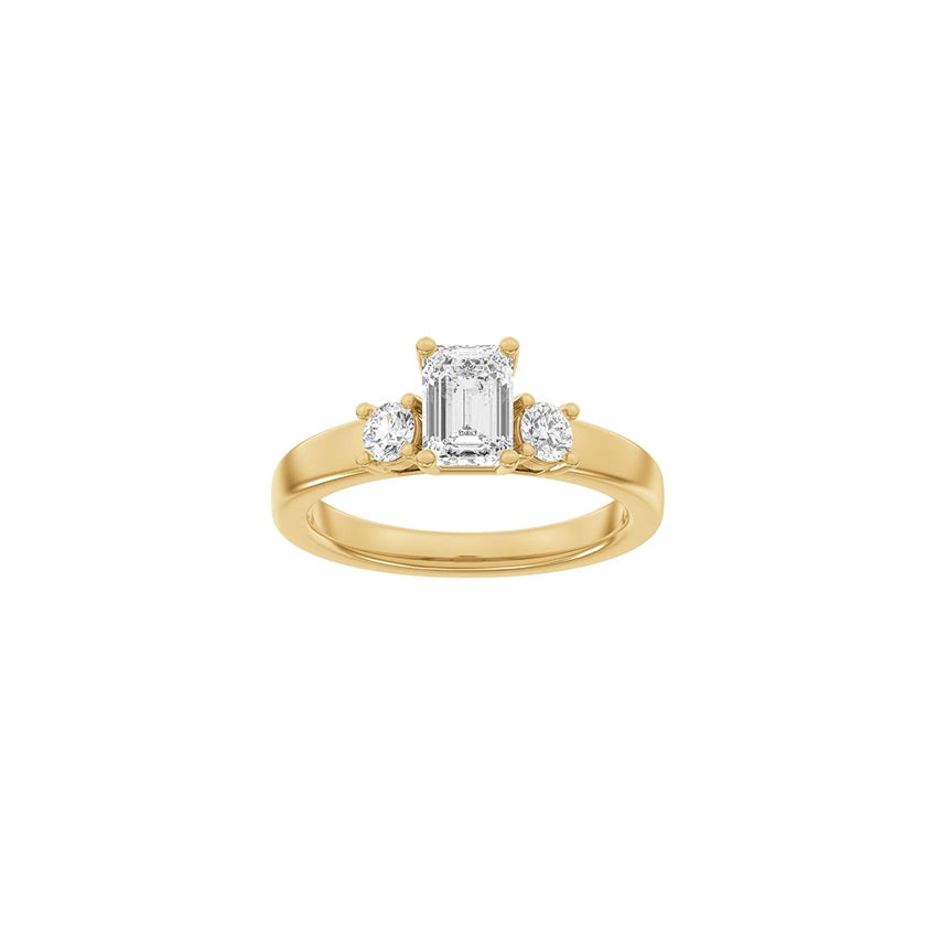 Siersbøl luxury firkantring i 14 karat guld med 3 lab-grown diamanter i alt 1,33 ct.