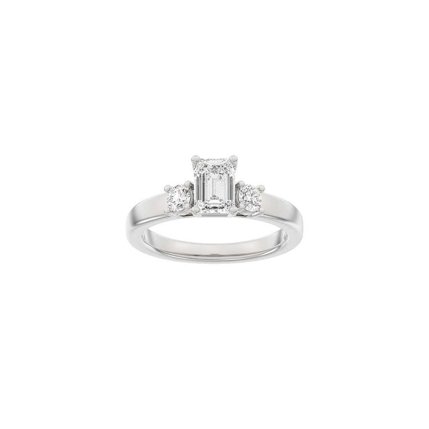Luxury firkantet ring fra Siersbøl i 14 karat rhodineret hvidguld med 3 lab-grown diamanter i alt 1,33 ct.