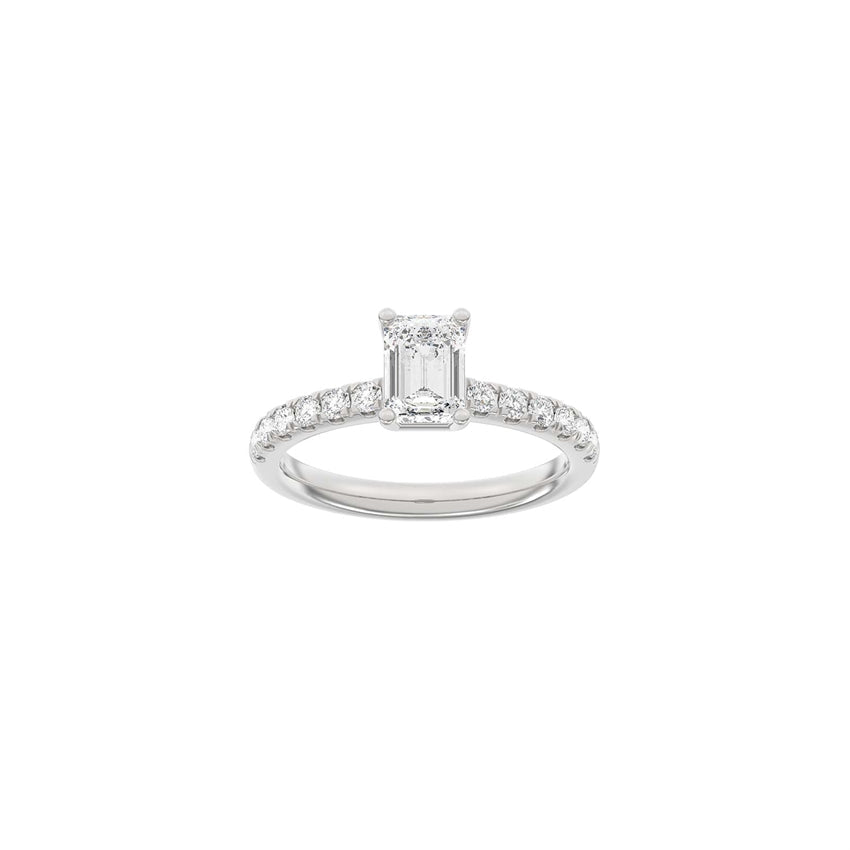 Luxury firkantet ring i 14 karat rhodineret hvidguld med 1,4 ct lab-grown diamanter fra Siersbøl.