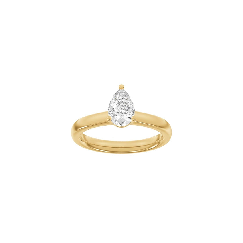 Luxury dråbering i 14 karat guld med 1,0 ct lab-grown diamant fra Siersbøl – tidløs guldring med dråbeformet diamant.
