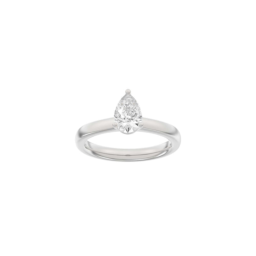 Luxury dråbering i 14 karat rhodineret hvidguld med 1,0 ct dråbeformet lab-grown diamant fra Siersbøl.