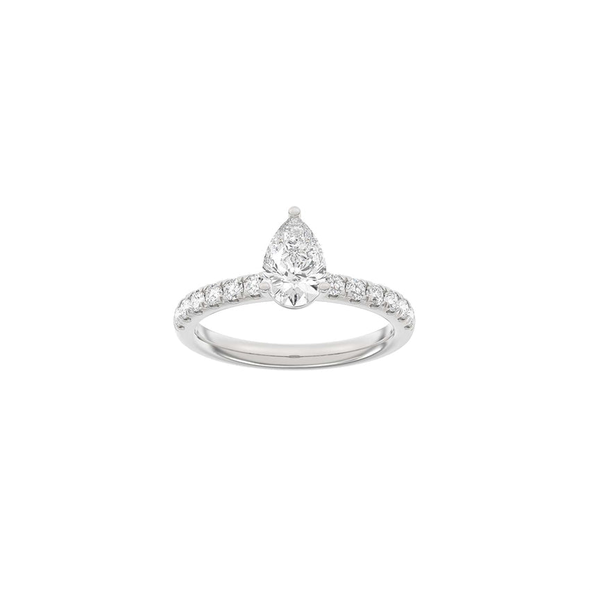 Luxury dråbering i 14 karat rhodineret hvidguld med lab-grown diamanter fra Siersbøl.