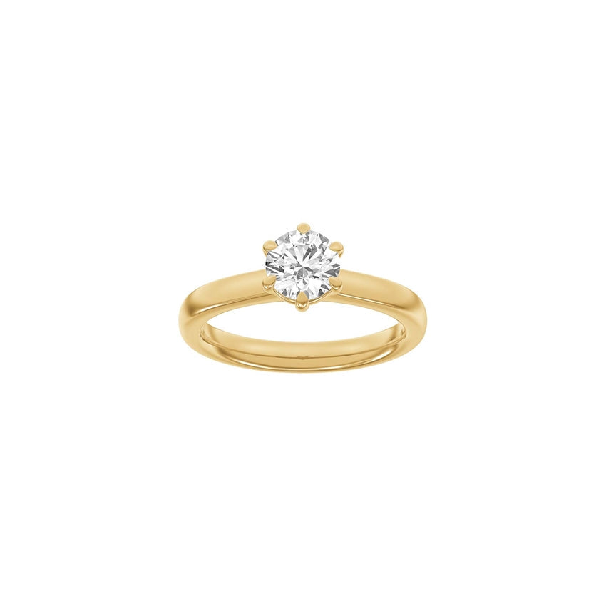 Siersbøl luxury rund ring i 14 karat guld med 1,0 ct rund lab-grown diamant i TW/VS2 kvalitet.