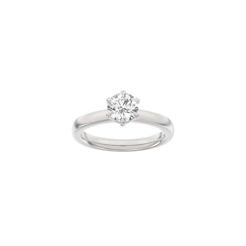 Siersbøl Luxury rund ring i 14 karat rhodineret hvidguld med 1,0 ct lab-grown diamant.