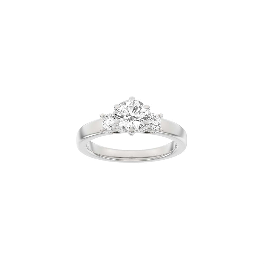 Luxury rund ring i 14 karat hvidguld med 1,33 ct lab-grown diamanter fra Siersbøl – elegant rhodineret forlovelsesring.