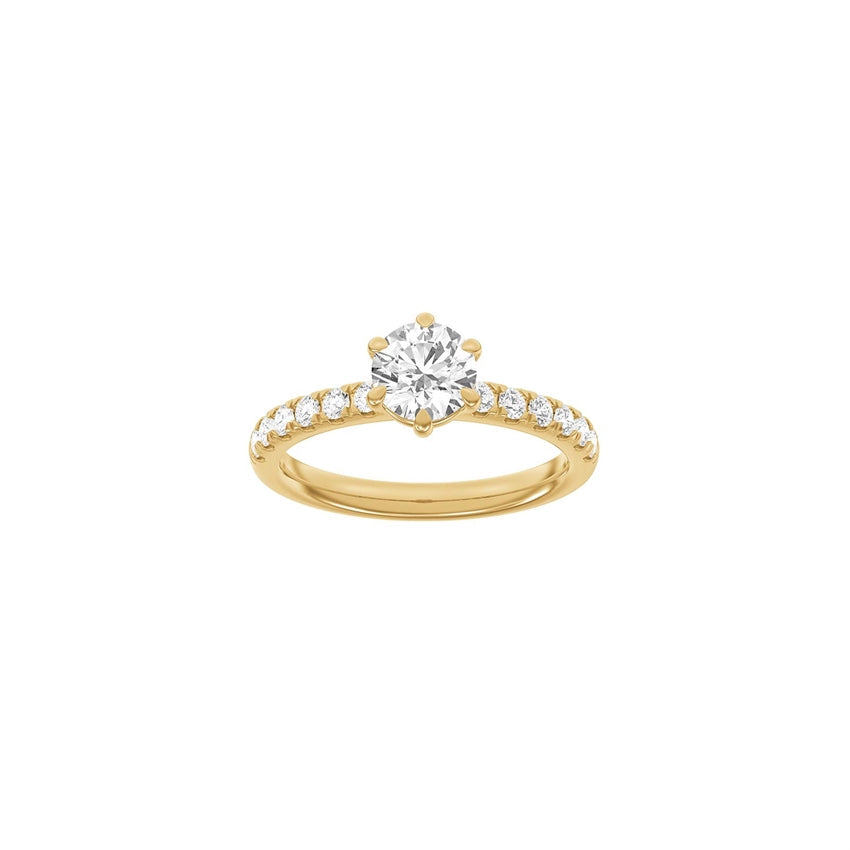 Siersbøl Luxury rund ring i 14 karat guld med lab-grown diamanter 1,4 ct – elegant guldring med 9 TW VS2 diamanter.