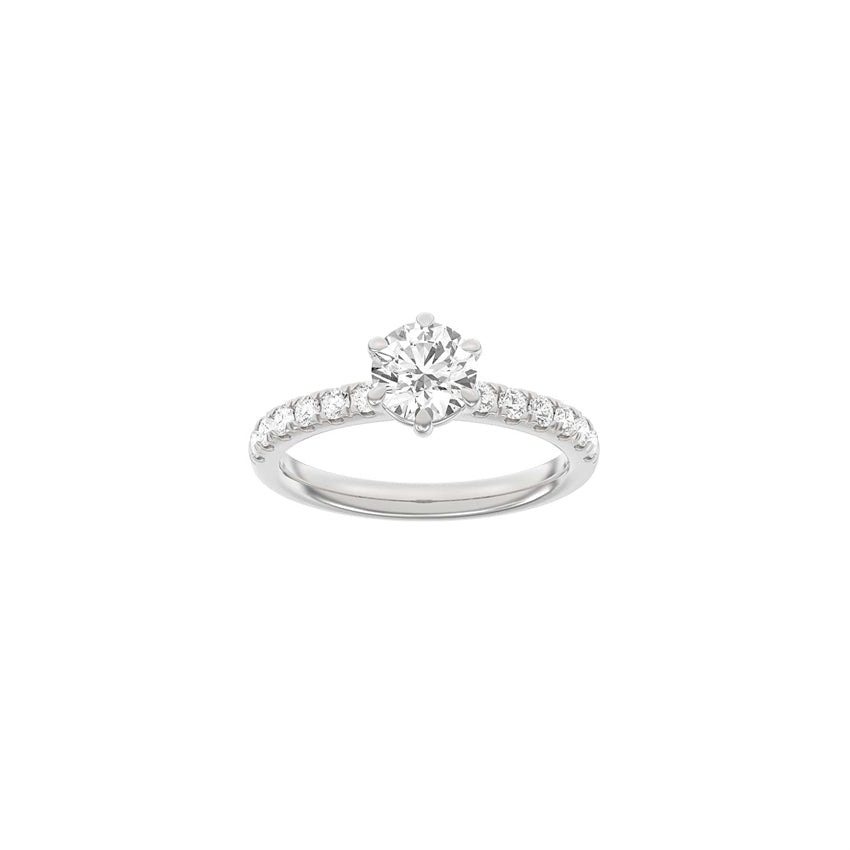 Luxury rund ring fra Siersbøl i 14 karat rhodineret hvidguld med 1,4 ct lab-grown diamanter.