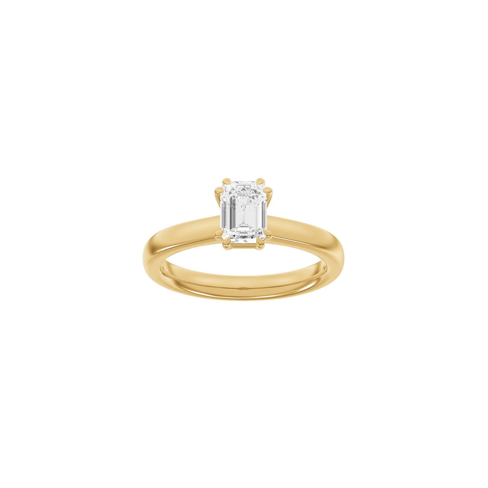 Siersbøl Luxury firkantet ring i 14 karat guld med 1,0 ct lab-grown diamant i TW farve og VS2 klarhed.