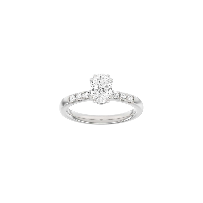 Luxury oval ring i 14 karat hvidguld med fem lab-grown diamanter 1,2 ct fra Siersbøl.