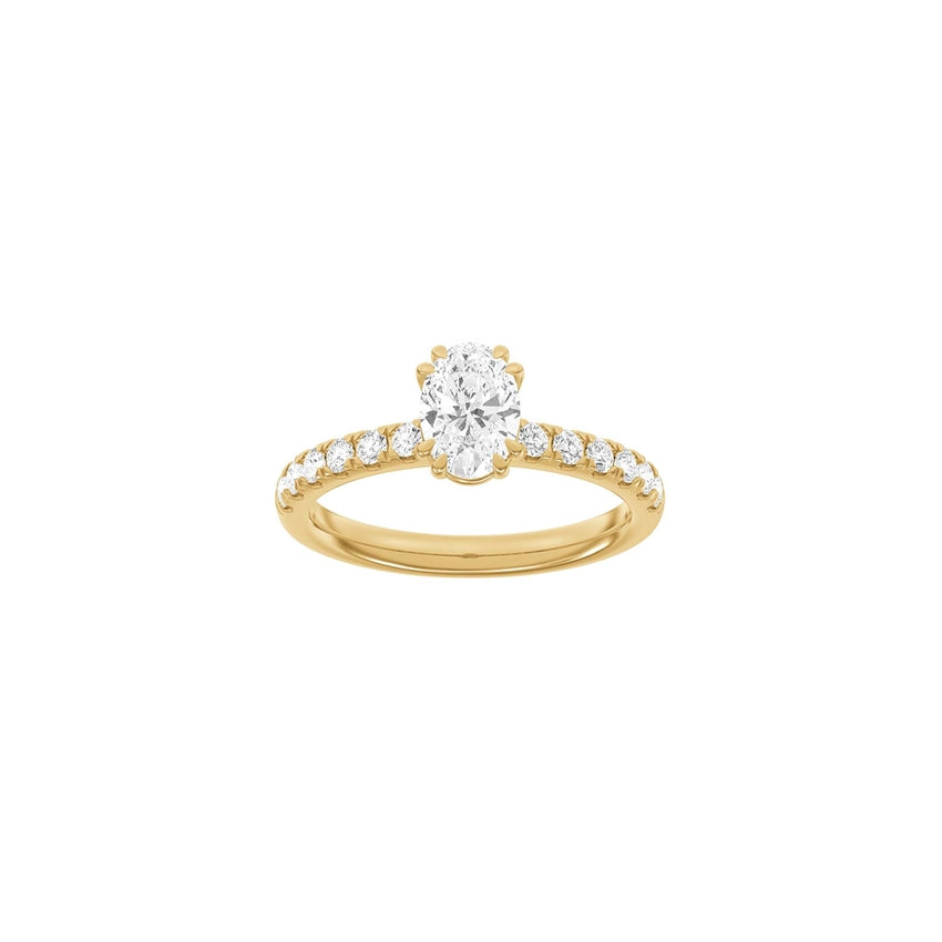 Siersbøl Luxury oval ring i 14 kt guld med 1,4 ct lab-diamanter