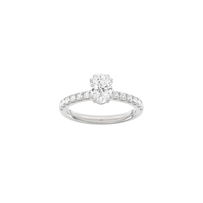 Siersbøl oval ring i 14 kt hvidguld med 1,4 ct lab-diamanter