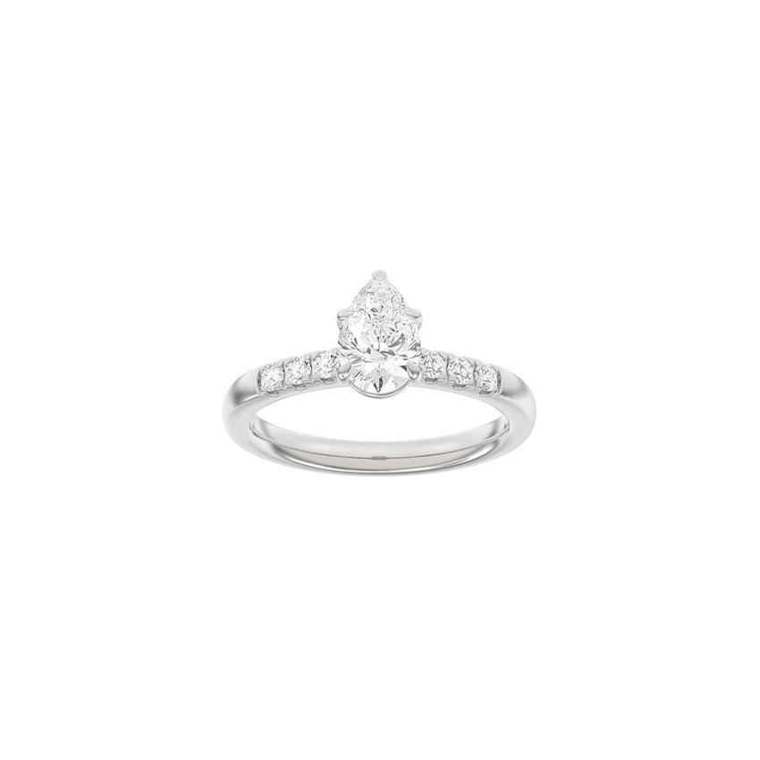 Luxury dråbering i 14 karat rhodineret hvidguld med 1,2 ct dråbeformede lab-grown diamanter fra Siersbøl.
