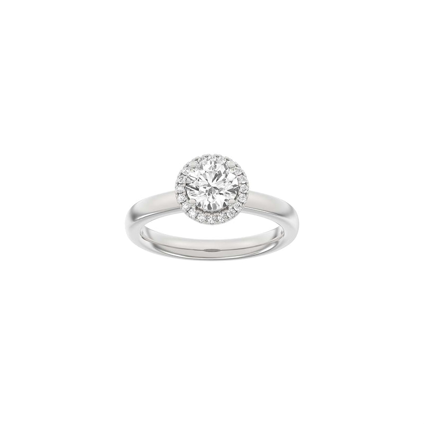 Luxury Halo ring fra Siersbøl i 14 karat rhodineret hvidguld med lab-grown diamanter i halo-design.