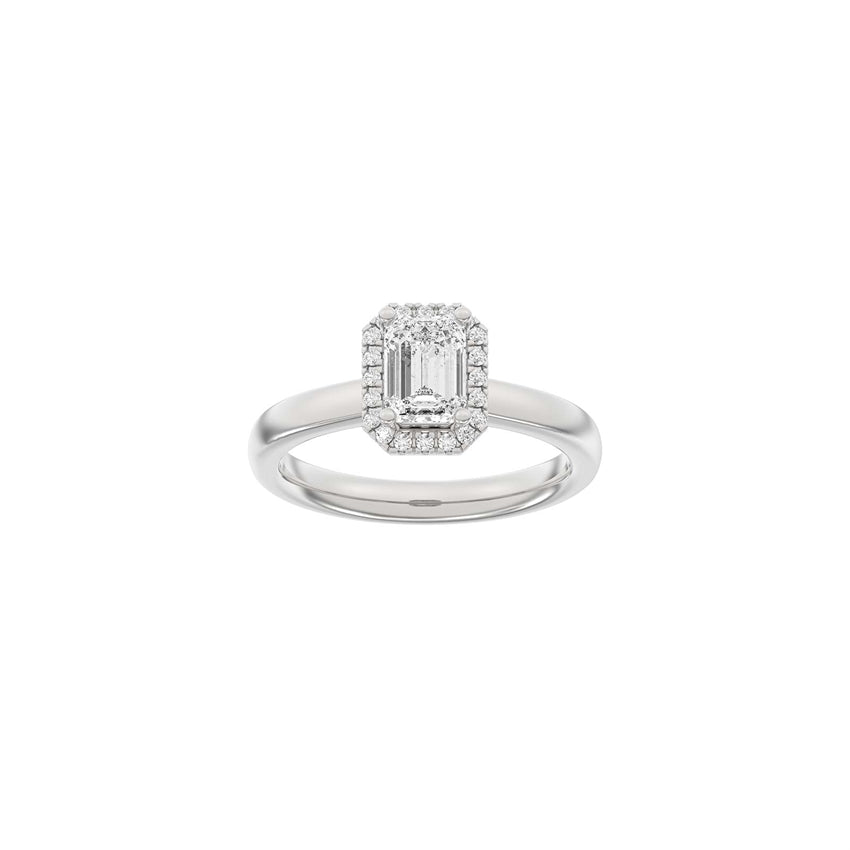 Siersbøl luxury firkantet diamantring i 14 karat rhodineret hvidguld med 1,12 ct lab-grown diamanter.