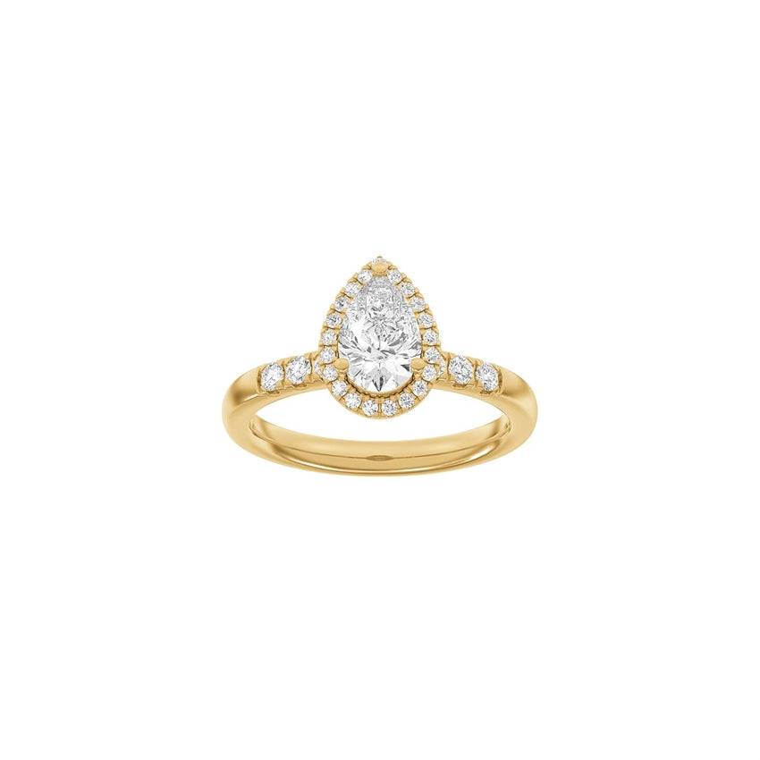 Siersbøl Luxury Halo dråbe ring i 14 kt. guld med lab-grown diamant – 1,32 ct